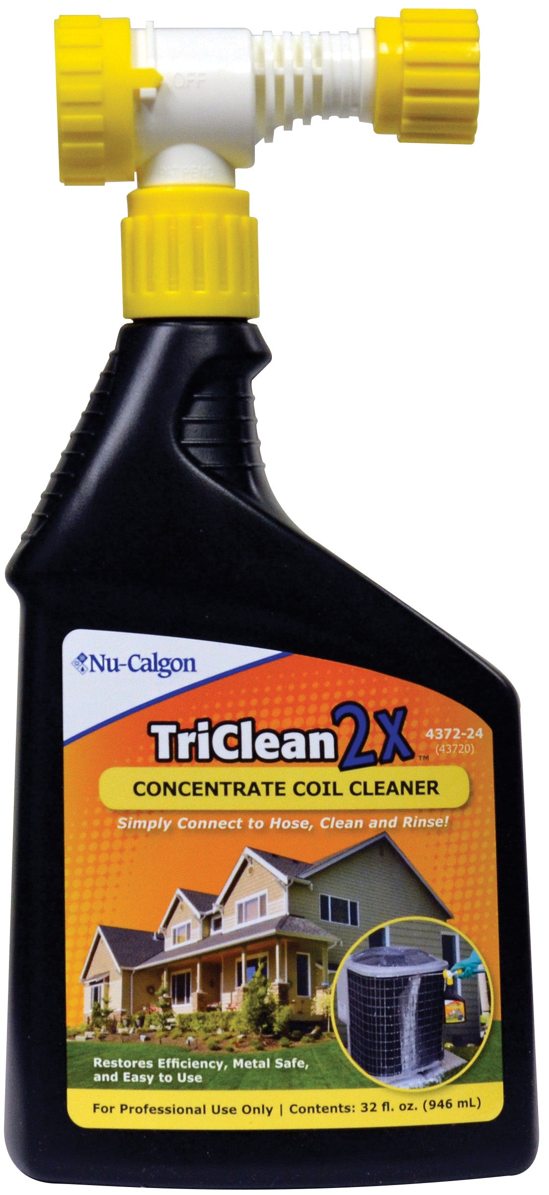 Nu Calgon 4372-24 Triclean 2x Concentrate Coil Cleaner with Hose Connector' 1 Quart